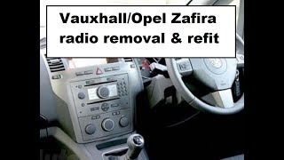 Vauxhall Zafira how to remove radio amp refit DAB double din  part numbers needed [upl. by Douglas]