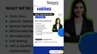 SPOORS HIRING BACKEND AND ANDROID DEVELOPER hyderabadtech freshersjobs softwarejavadeveloper [upl. by Haleelahk911]