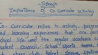 speech on Importance of cocurricular activities cbse pseb viral essay speech [upl. by Acessej]