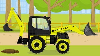 Koparko Ĺadowarka Maszyny Budowlane Bajka Dla Dzieci  Backhoe Loader Excavator For Kids [upl. by Etterb]