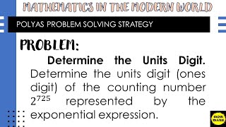 DETERMINE THE UNITS DIGIT [upl. by Noah]