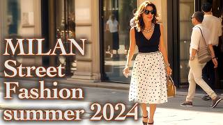 🇮🇹 Iconic Italian Fashion summer 2024 Milan Street Style Trends amp Polka Dot Dresses [upl. by Lebna60]