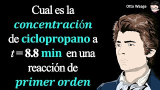 Cual es la 𝒄𝒐𝒏𝒄𝒆𝒏𝒕𝒓𝒂𝒄𝒊ó𝒏 de 𝐜𝐢𝐜𝐥𝐨𝐩𝐫𝐨𝐩𝐚𝐧𝐨 a t  88 𝐦𝐢𝐧⁡ en una reacción de 𝒑𝒓𝒊𝒎𝒆𝒓 𝒐𝒓𝒅𝒆𝒏 [upl. by Kehsihba]