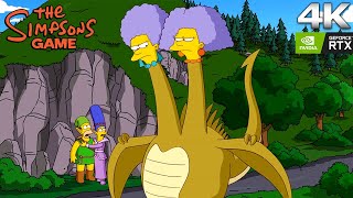 Elf Homer And Marge Simpson Defeat The Evil 2 Headed Marge Sisters Dragon  The Simpsons Game 4K RTX [upl. by Alurta]