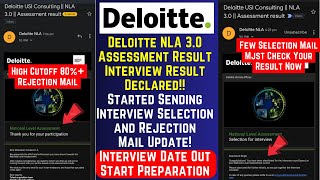 Breaking News Deloitte NLA 30 Assessment Result Declared  Selection Rejection Mail Interview Date [upl. by Naval]