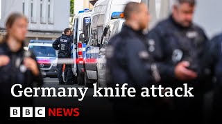 Solingen German police arrest 15yearold after three people killed in knife attack  BBC News [upl. by Lewie]