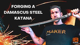 HandForging a 640 Layer Damascus Steel Katana Japanese Samurai Sword [upl. by Irita709]