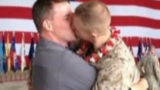 Gay Marine Kissing Boyfriend Goes Viral [upl. by Namurt]