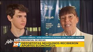 Deportistas neuquinos recibieron aportes económicos  Julieta Corroza Quinteros  Grito Sagrado [upl. by Anirhtak]