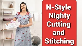 NStyle Nighty Cutting And Stitching Simple and Easy Method Malayalam1 Malayalam Stitching [upl. by Celeste]