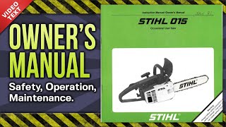 Owners Manual STIHL MS 015 Chain Saw [upl. by Llenrup]