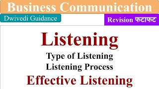 Listening Effective listening listening process listening types business communication mba bba [upl. by Aitahs]