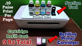 How to refill HP deskjet printer cartridge  प्रिंटर में इंक कैसे भरे  Ink refilling in printerhp [upl. by Lussi879]