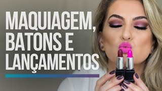 MAQUIAGEM BATONS E LANÇAMENTOS POR ALICE SALAZAR [upl. by Blasius97]