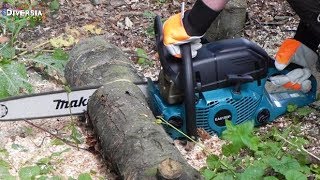 MAKITA CHAIN SAW MACHINE  UBOXING INSTALLATION TESTING amp PREPARING FOR FIRST USE [upl. by Kwasi40]