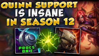 QUINN SUPPORT IS ACTUALLY VIABLE IN SEASON 12 FULL TANK WITH AFTERSHOCK  League of Legends [upl. by Urbano]