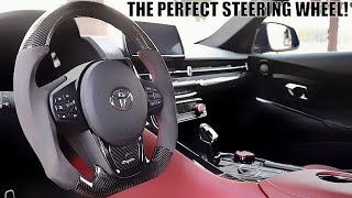 Transforming The Supra A90 with a Carbon Fiber amp Alcantara Steering Wheel [upl. by Enyrat323]