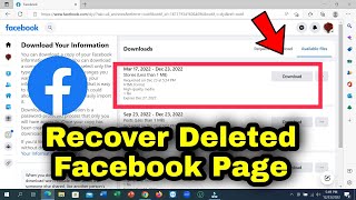 How To Recover Deleted Pages amp Profiles on Facebook [upl. by Orna659]