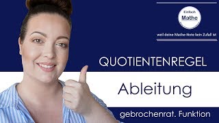 Gebrochenrationale Funktion  Quotientenregel  Ableitung by einfach mathe [upl. by Nerred394]