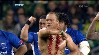 Brian Lima leads Samoa in Siva Tau tribute to Peter Fatialofa  RTÉ Rugby [upl. by Julina726]