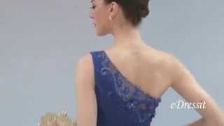 eDressit One Shoulder Embroidered Blue Evening Gown Prom Dress [upl. by Asilenna]