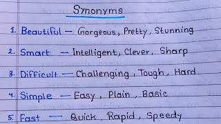 Synonyms important synonym words writing [upl. by Nnyleahs]