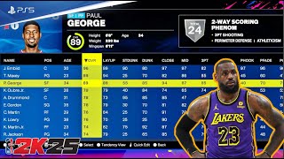 NBA 2K25 Full Roster RatingsCurrent Players All 30 Teams and Free Agents [upl. by Imena]