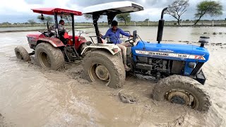 Tochan in Mud New Holland 3630 TX Special Edition VS Mahindra Arjun NOVO 605 Di [upl. by Majka]