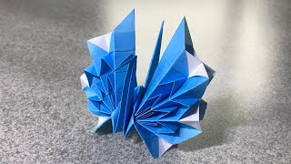 【origami】折り鶴アレンジ12 『龍鶴』【折り紙】 [upl. by Thorman114]