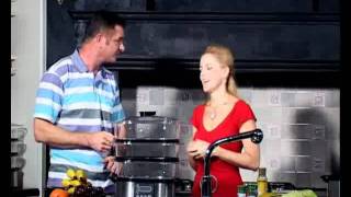 How to use food steamerhow to cook ham fish vegetable with an electric steam cooker [upl. by Bisset]