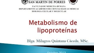 Bioquímica  Metabolismo de Lipoproteinas [upl. by Rhianna195]