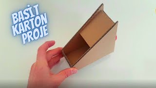 BASİT KARTON PROJE  TEKNOLOJİ TASARIM  CARTON PROJECT  GERİ DÖNÜŞÜM  RECYCLING  KUMBARA  Diy [upl. by Naras576]