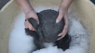 ASMR my favouriteextra dusty soft pure charcoal Wholecrush in foamy waterdipping🤤💯ov [upl. by Ahsini]