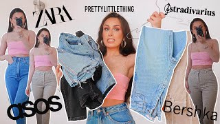 JEANS COLLECTION TRY ON HAUL  stradivarius bershka pretty little thing pull and bear 2021 [upl. by Bravar]