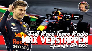 MAX VERSTAPPEN FULL RACE TEAM RADIO  SPANISH GP 2024 [upl. by Kwasi]