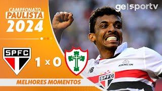 SÃO PAULO 1 X 0 PORTUGUESA  MELHORES MOMENTOS  CAMPEONATO PAULISTA 2024  geglobo [upl. by Nomae536]