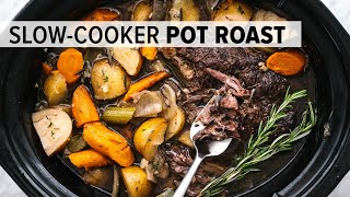 SLOW COOKER POT ROAST  an easy crock pot roast for dinner [upl. by Ennael442]