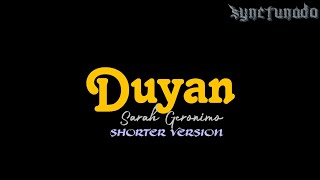 DUYAN  SARAH GERONIMO  SHORTER VERSION  INSTRUMENTAL  MINUS ONE [upl. by Nol]