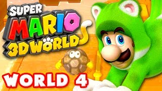 Super Mario 3D World  World 4 100 Nintendo Wii U Gameplay Walkthrough [upl. by Wilfreda]