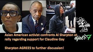 Asian American activist cries out about Claudine Gay support Al Sharpton says he will discuss [upl. by Aliekahs]