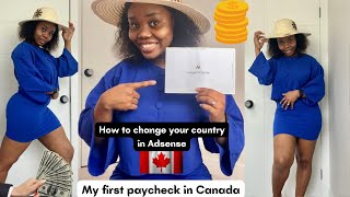 My First YouTube Paycheck in Canada as a Student🇨🇦  How I changed my country in Google Adsense [upl. by Yager]