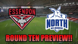 Essendon v North Melbourne Round Ten Prediction  Preview [upl. by Vidda]