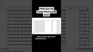 ✅👉 PRECIOS de CONSTRUCCIÓN 2023⭐👷‍♂️ construccion arquitectura construction shorts [upl. by Ellehcirt]