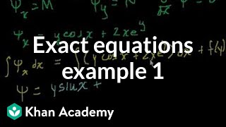 Exact equations example 1  First order differential equations  Khan Academy [upl. by Rennob486]