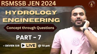 Hydrology Engineering  Part  7  RSMSSB JENAEN 2024  CIVIL कक्षा [upl. by Hanzelin]