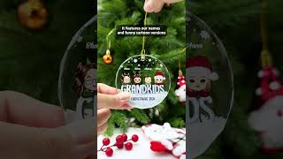 Nana Papa Grandkids Christmas Grandparents  Personalized Circle Glass Ornament [upl. by Chelsie]