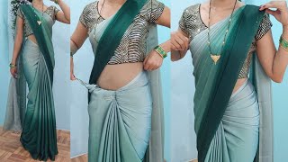 Perfect pleats making trick for daily wear saree tips  very easy saree draping tutorial [upl. by Ylrak875]