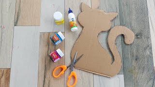 Superb Home Decoration ideas  Cat Shaped craft ideas  Easy Cardboard Craft [upl. by Daly]