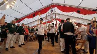 Neusser Bürger Schützenfest 2024  Aufmarsch zum grossen Zapfenstreich im Festzelt [upl. by Brindle]