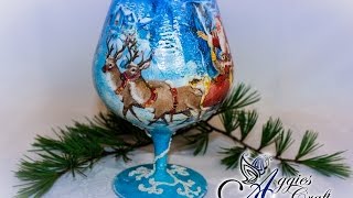 Decoupage Tutorial  Christmas Tea Light Holder [upl. by Kolva357]